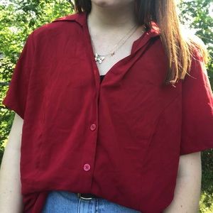 red vintage button down